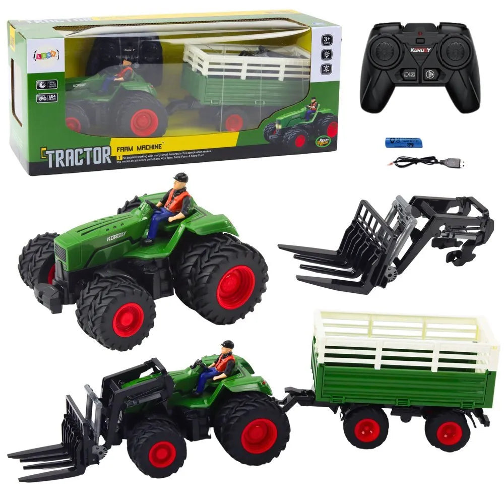 RC traktorius su priekaba 1:24